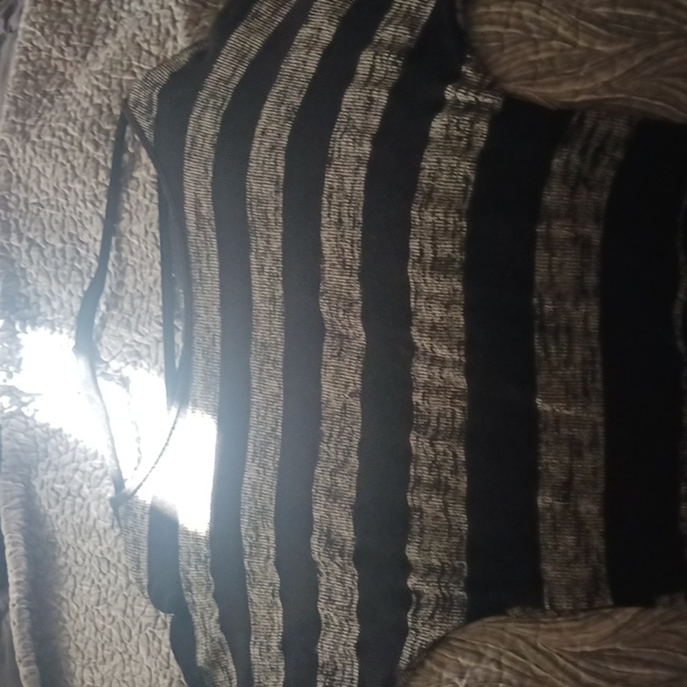 Black And Silver Striped Top